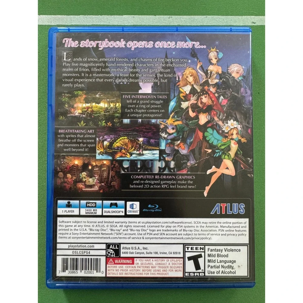 Atlus Odin Sphere Leifthrasir PS4 Video Game Action RPG PlayStation 4 Excellent